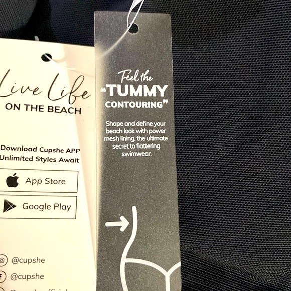 CUPSHE Foil Blink swimsuit, One Piece,Sz M, Gold metallic foil embellishment,NWT - Picture 10 of 16